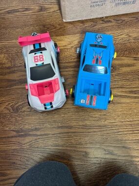 Kids Racing Car Toy Set - Pink & Blue Die-Cast Style Vehicles